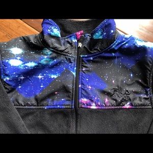 ✨Galaxy print fleece Fila jacket✨